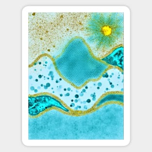 Aqua Space Landscape Sticker